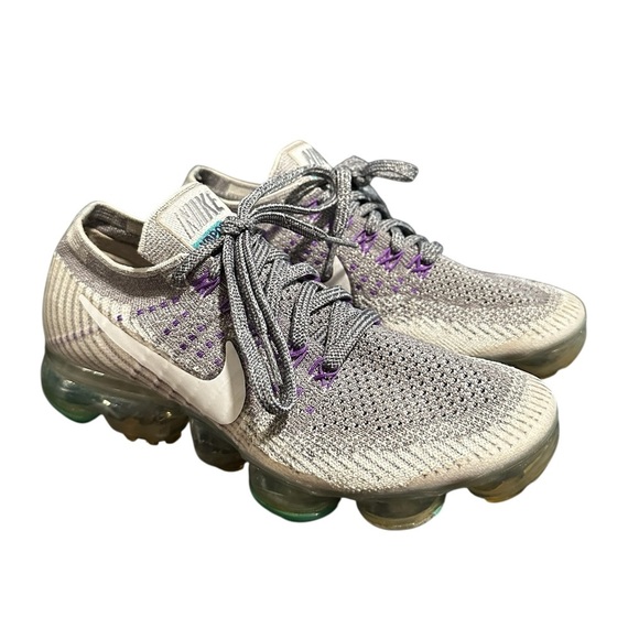 Nike Air Vapormax Flyknit OG Heritage Grape Emerald Grey Womens Size 6 - Picture 1 of 7